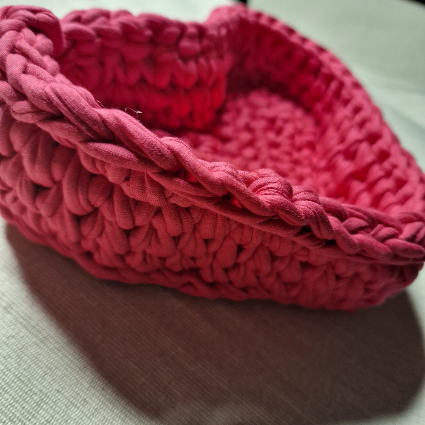 Handmade Heart-Shaped Crochet Basket – Perfect for Storage