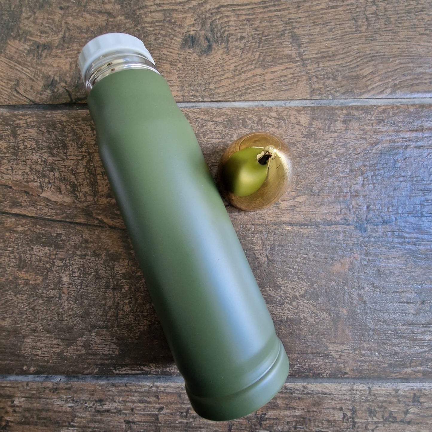 500ml Stainless Steel Vacuum Insulated Rocket Water Bottle | Bullet Flask | Military Green Tumbler