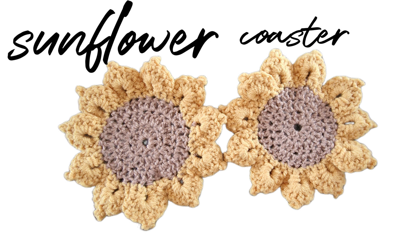Sunflower Crochet Coaster | Personalized Design | Perfect for Home Décor Lovers and Flower Gifts