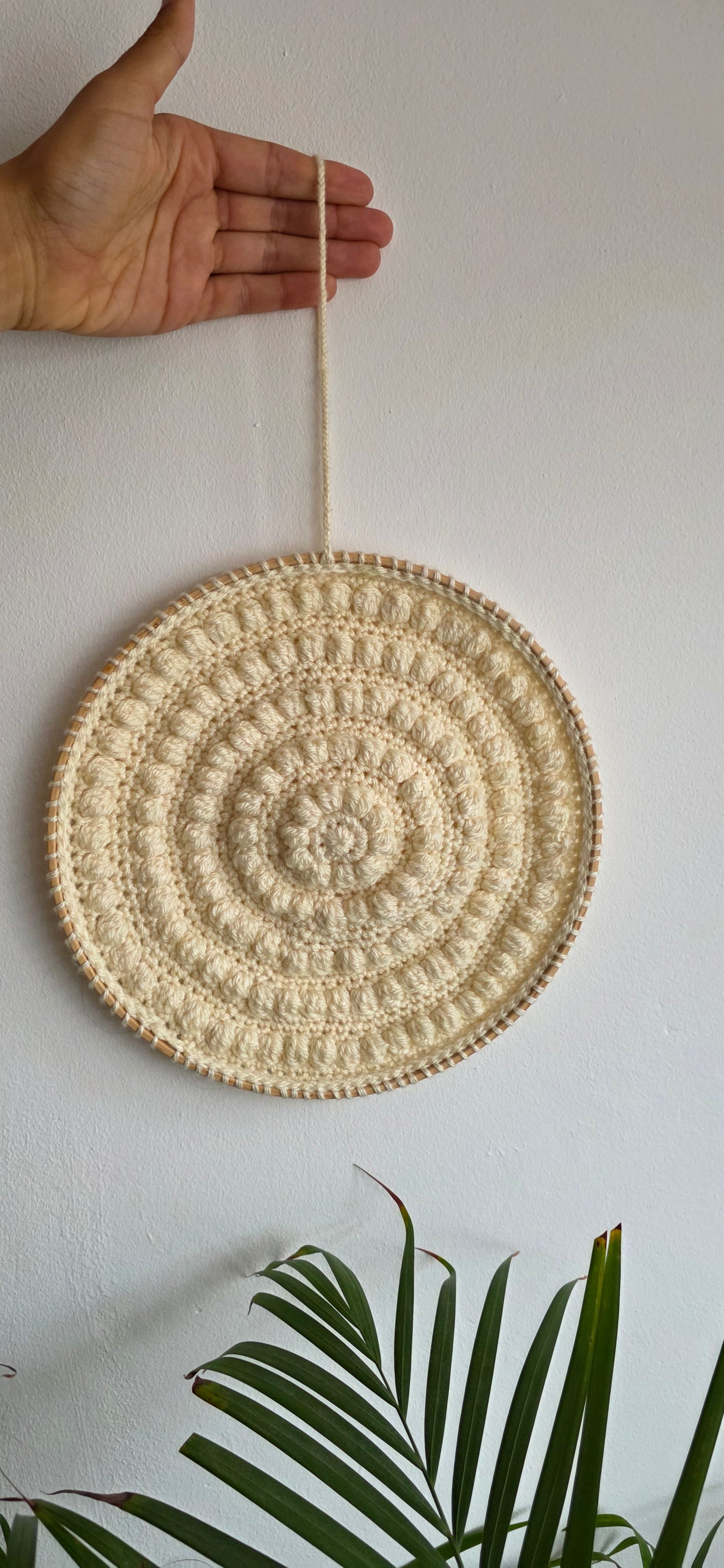 Crochet Boho Circle Rose Wall Hanging - Multiple Colours Available