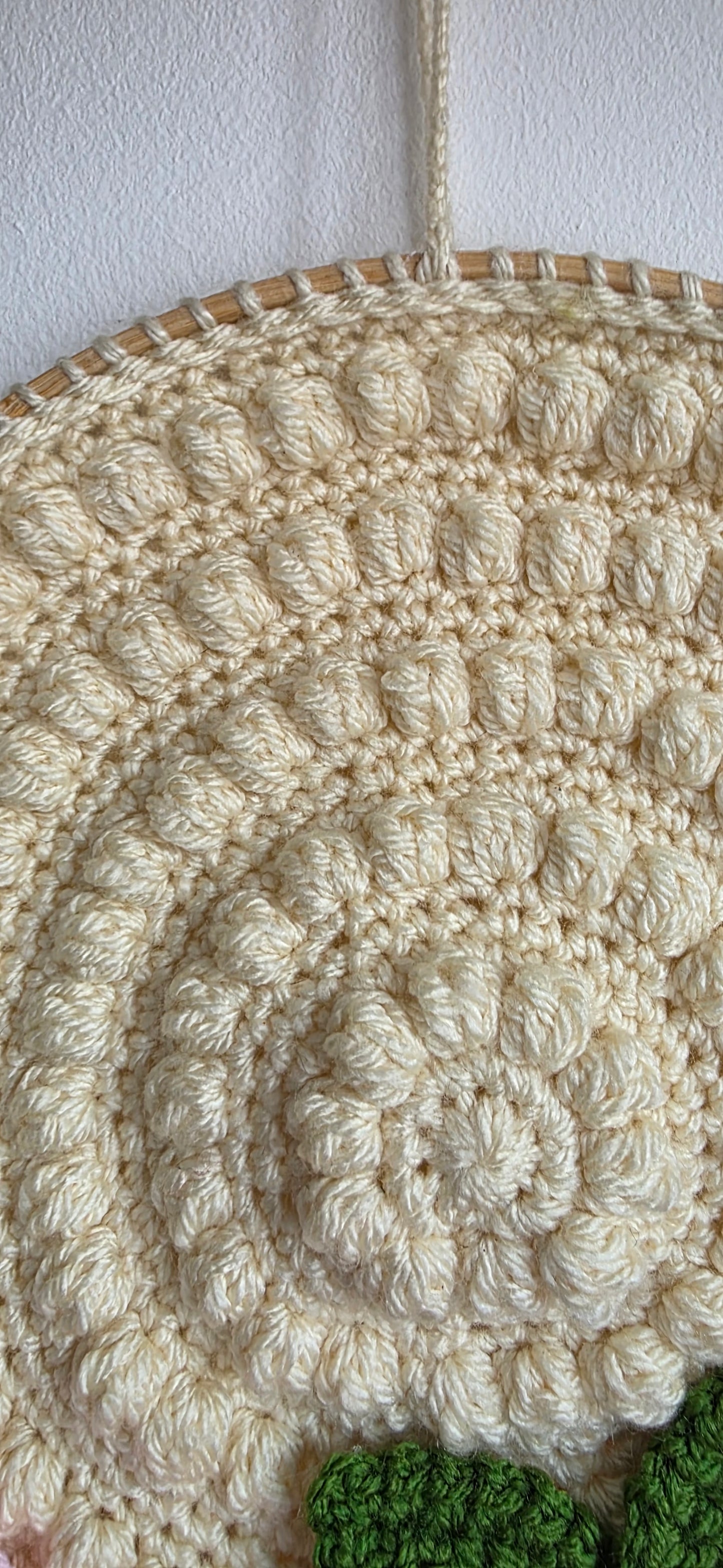 Crochet Boho Circle Rose Wall Hanging - Multiple Colours Available
