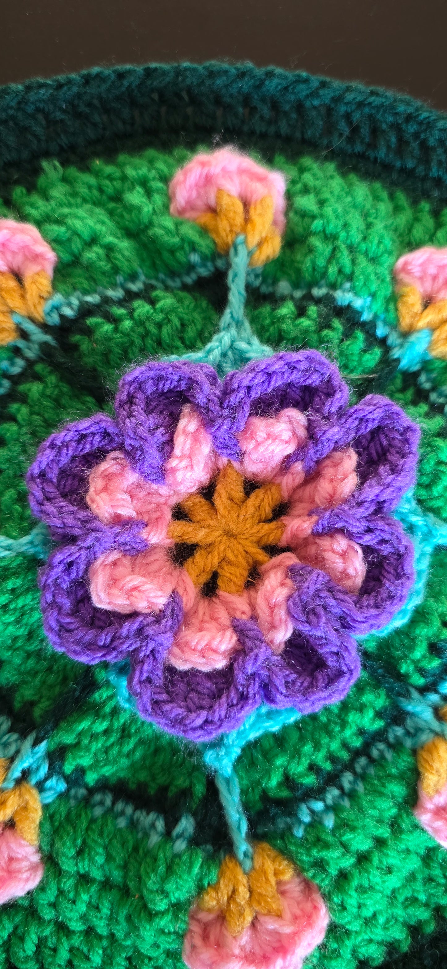 3D Pond Granny Square Crochet Pattern | Patrón de Ganchillo Cuadrado Estanque 3D