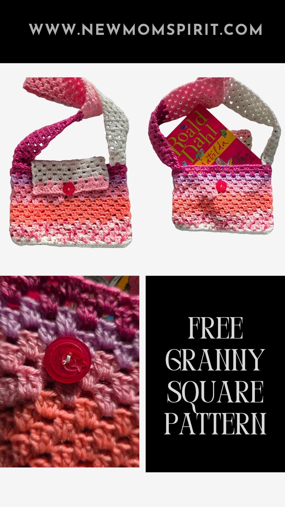 Crochet Pattern – Crossbody Bag with Mixed Stitches (US SC + DC - UK DC + TRB)