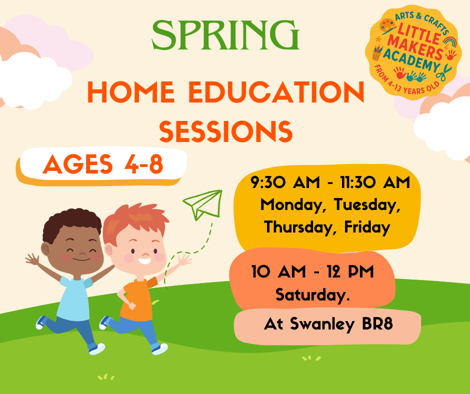 Ages 4-8 Home Education Arts & Crafts Morning Workshops | Spring Term Time