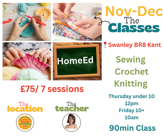 Nov-Dec Sewing, Crochet, and Knitting Classes (HomeEd)
