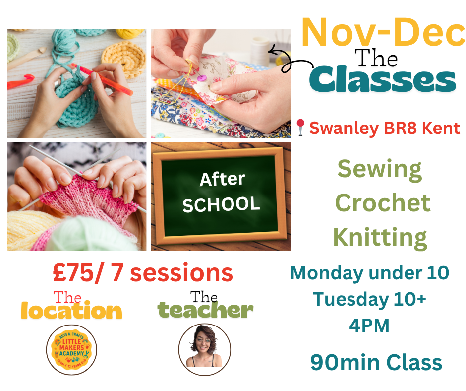 Nov-Dec Sewing, Crochet, and Knitting Classes (After-School)
