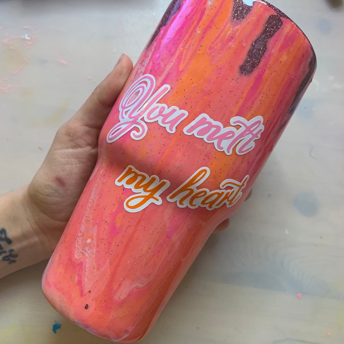 ✨ Custom Personalised Tumbler – Your Design, Your Way! (Multiple Sizes) | Handmade Epoxy Glitter Drinkware ✨