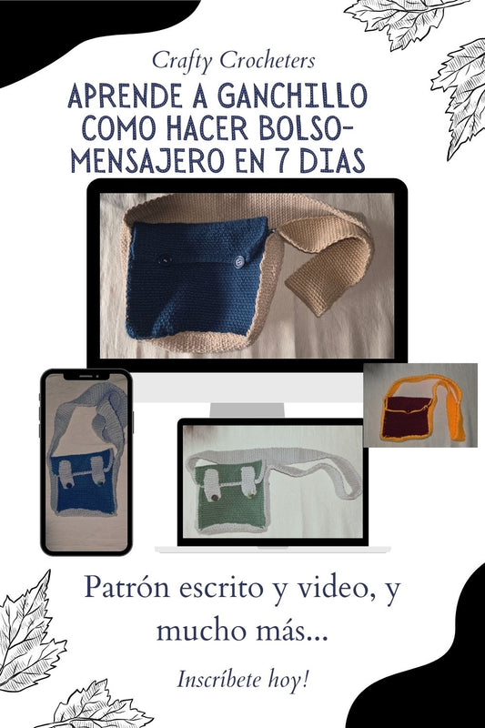 ✨ Aprende Crochet en 7 Días — ¡Haz tu Primer Bolso Messenger! ✨