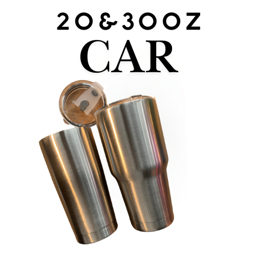 20oz & 30oz Car Tumblers Stainless Steel Double Wall Vacuum-Insulated & Powder Coated with Brand Logo