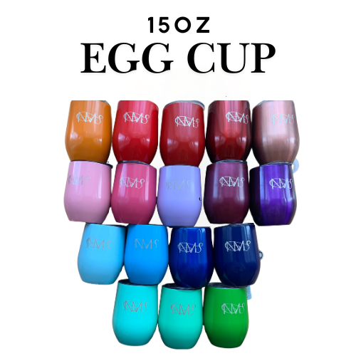 15oz Egg Cup Shape Tumbler | Stainless Steel Double-Walled Egg Drink | Hot, Warm, Cold Drinks | Different Colors with Brand Logo Engraved