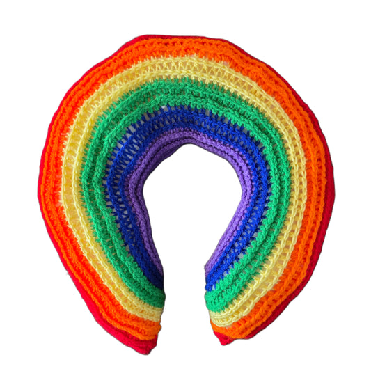 Crochet Rainbow Travel Pillow Pattern – Multilingual (US/UK/ES) – PDF Download