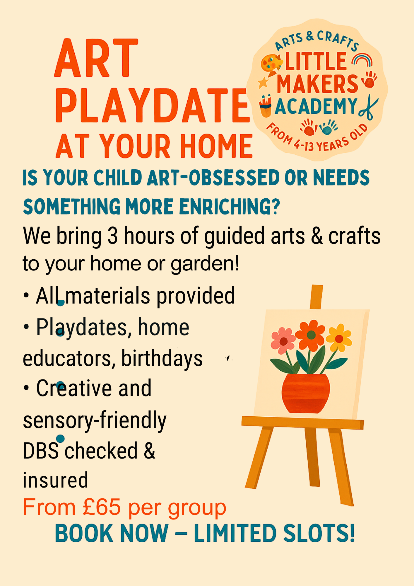 Mobile Art Playdates (Ages 4–13) – We Come to You!