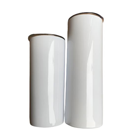 15oz, 20oz & 30oz Skinny Straight Stainless Steel Tumbler | Sublimation & Color Options | Double-Walled | Leak-Proof Lid | Plastic Straw