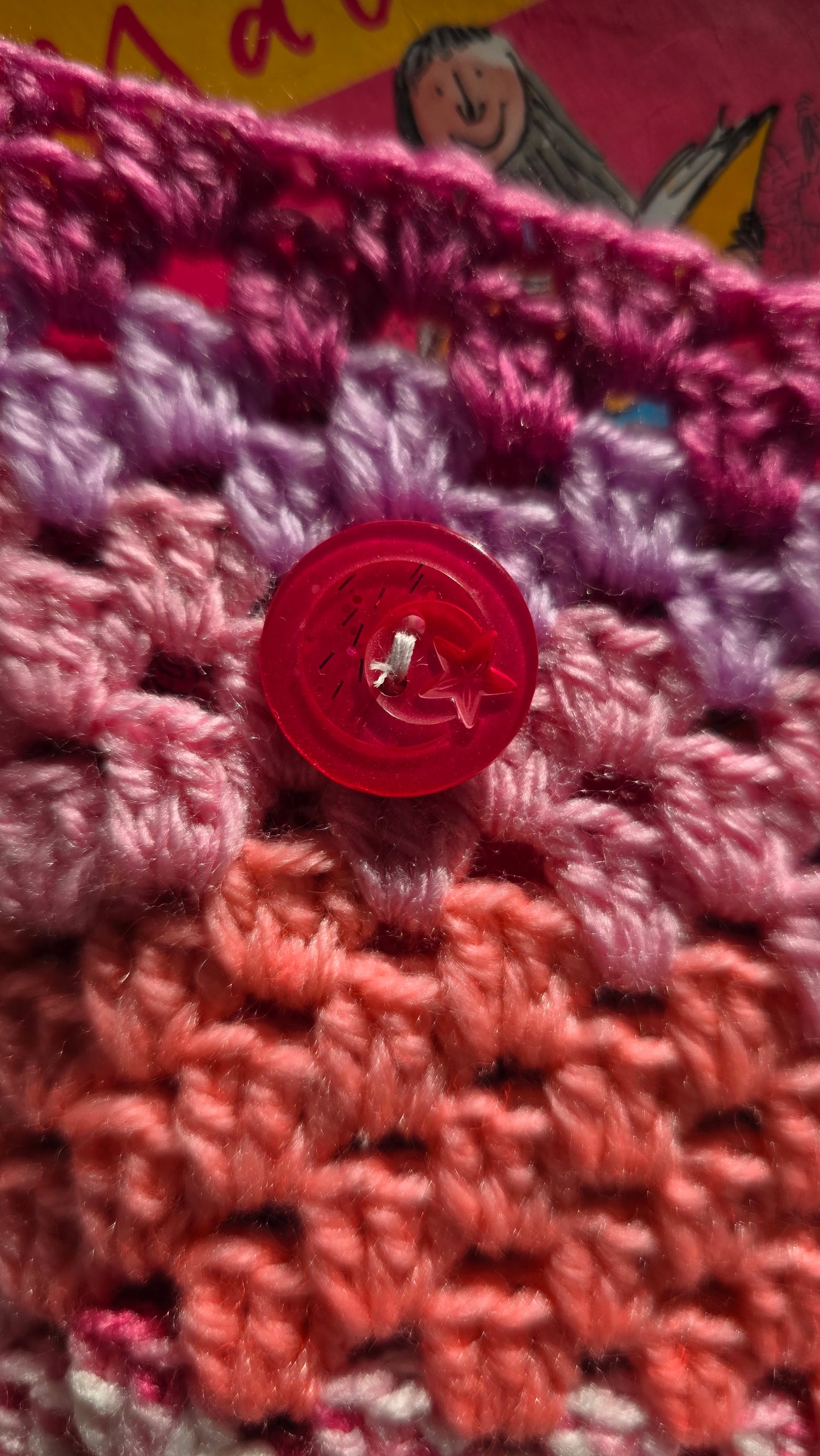 Colour Block Granny Book Pouch