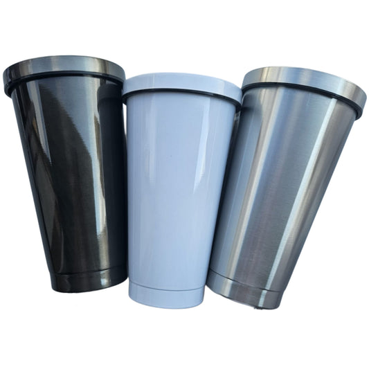 Conique de 16 oz avec couvercle à vis et paille