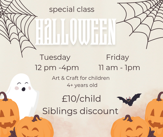 Halloween Special Art & Craft Class (90min) – Create Decorations & Cards!