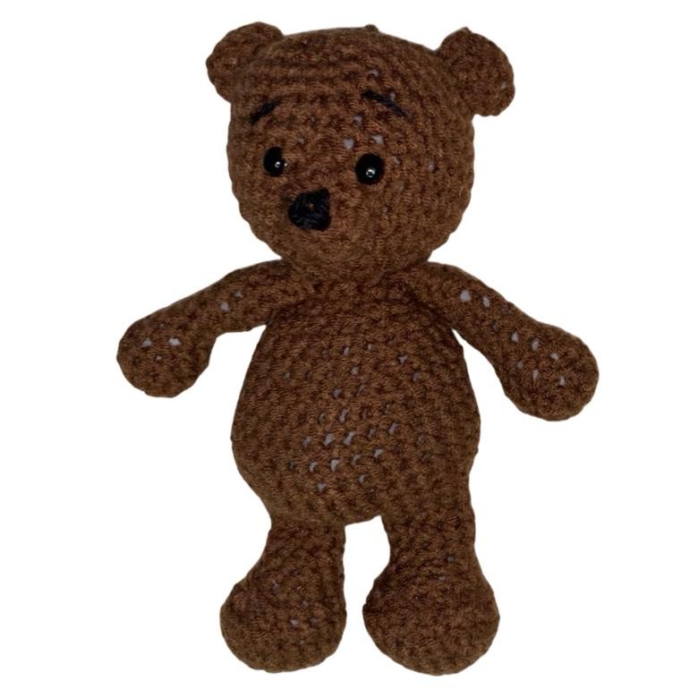 🧸 Mini Crochet Teddy Bear – Handmade Keepsake Toy